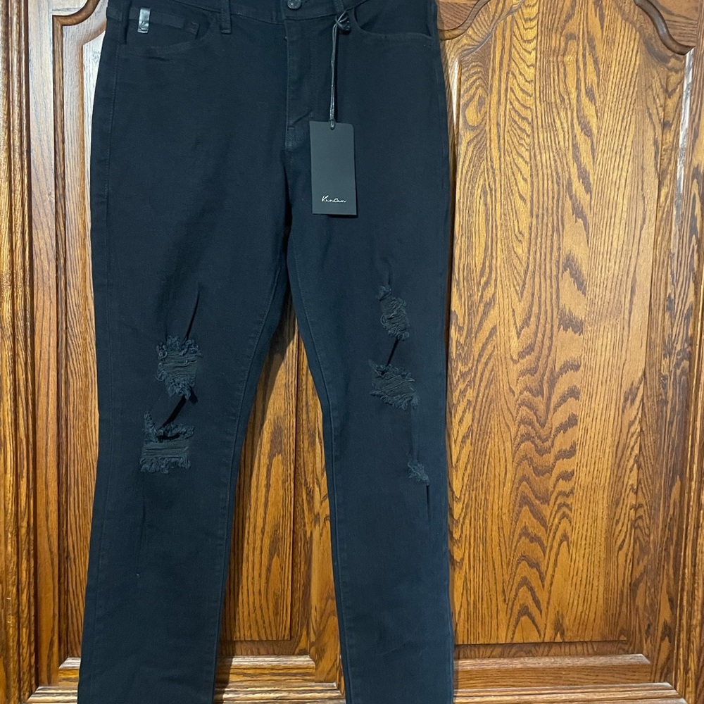 KanCan Black Skinny Distressed Jeans 32